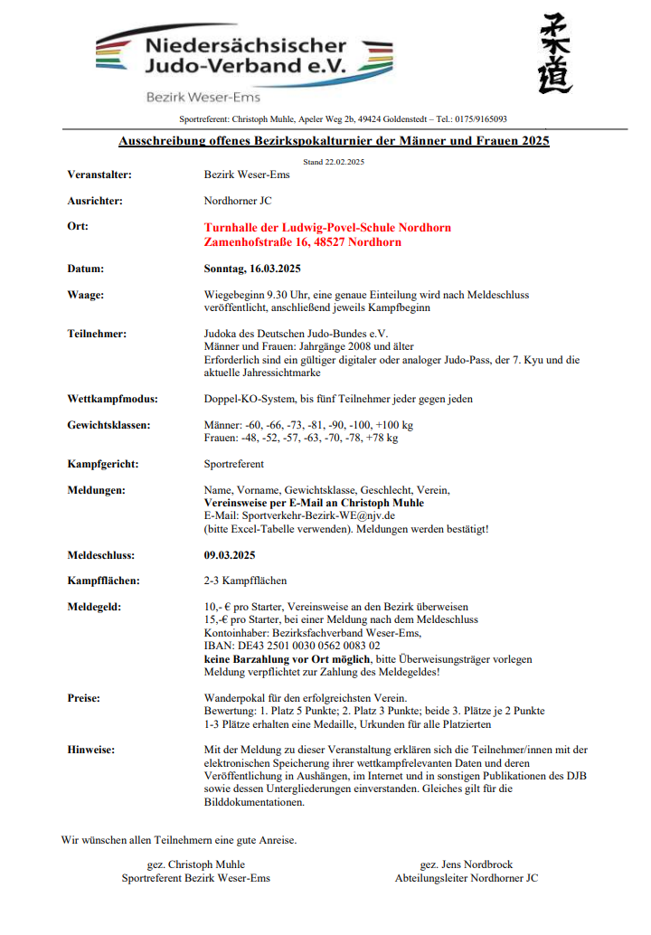 Du betrachtest gerade Bezirkspokalturnier der Männer und Frauen 2025